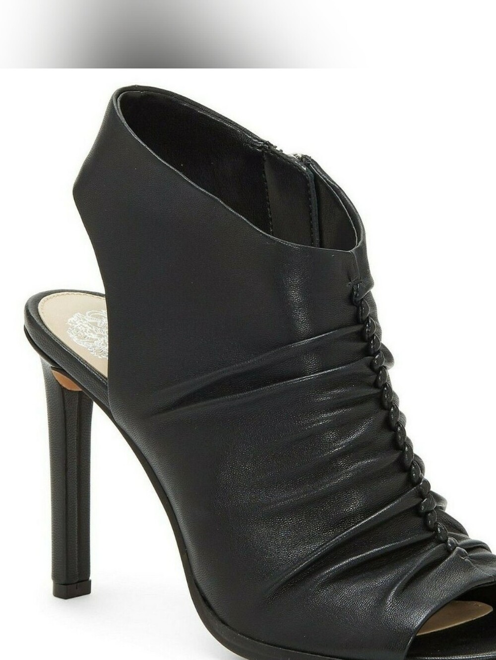 Vince Camuto Jenett Black Leather Open-Toe High Heel Sandals Shoes 7